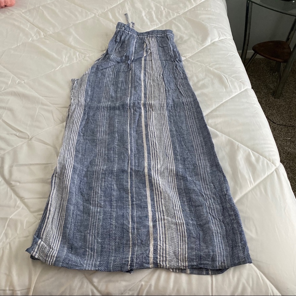 Express high waisted striped linen wide leg pants